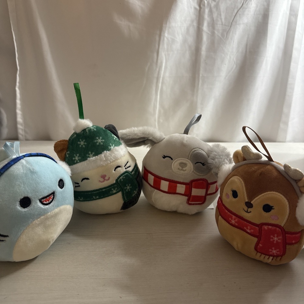 Squishmallows Christmas Ornament Plush Lot of 4 Holiday 4" Mini Winter